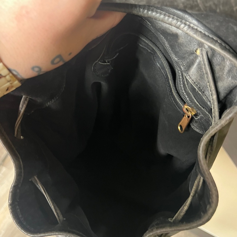 Coach VTG Black Leather Backpack Bucket Daypack USA Made 90s Rare PROJECT BAG - Picture 15 of 15